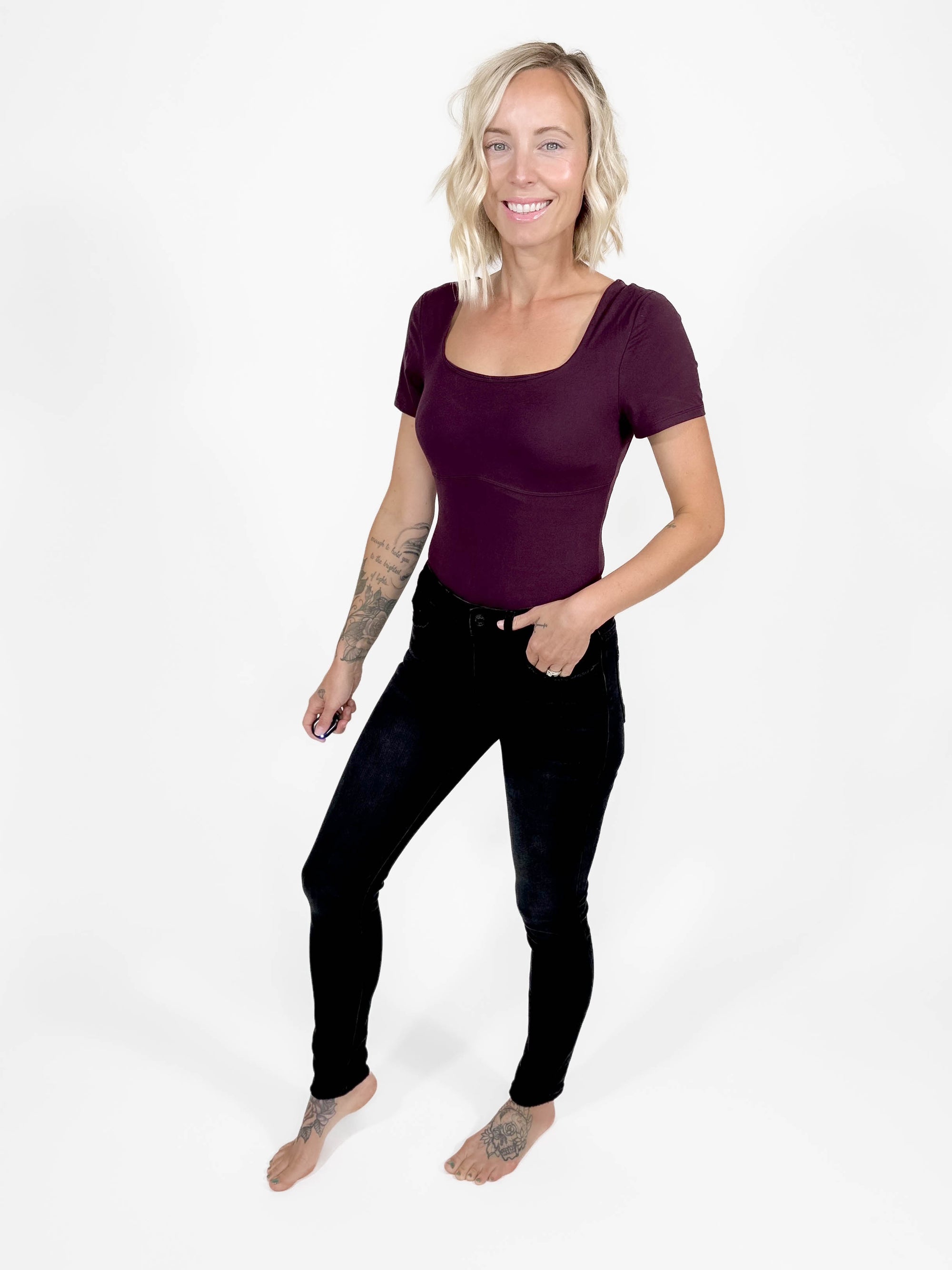 LOVERVET Cooper Mid Rise Skinny- BLACK