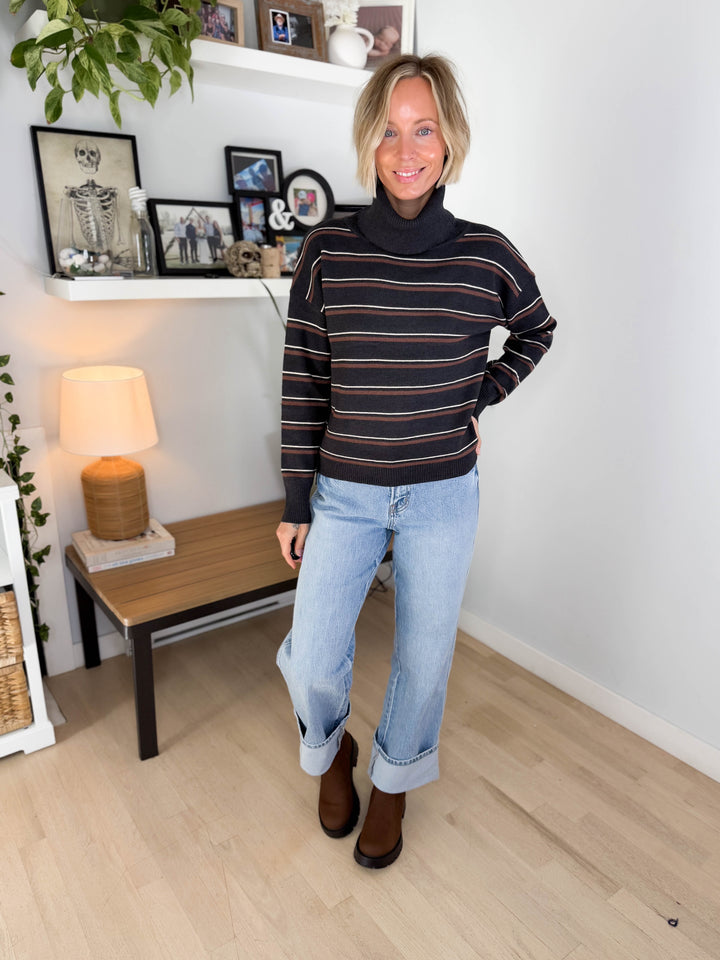 Novaree Turtleneck Sweater- CHARCOAL
