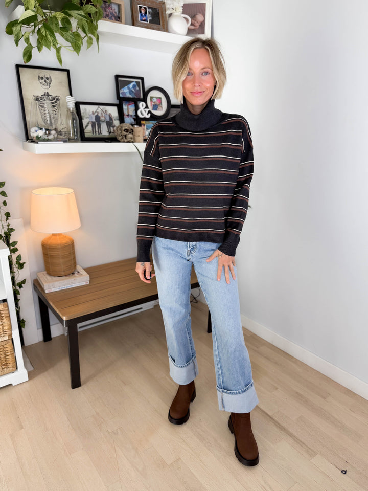 Novaree Turtleneck Sweater- CHARCOAL