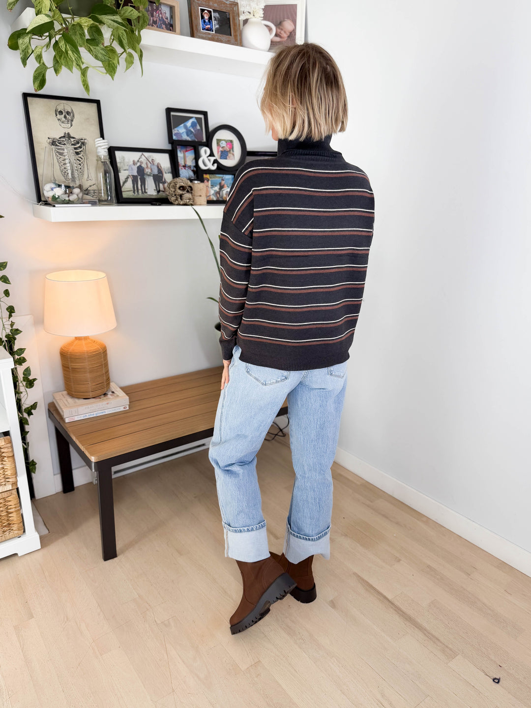 Novaree Turtleneck Sweater- CHARCOAL