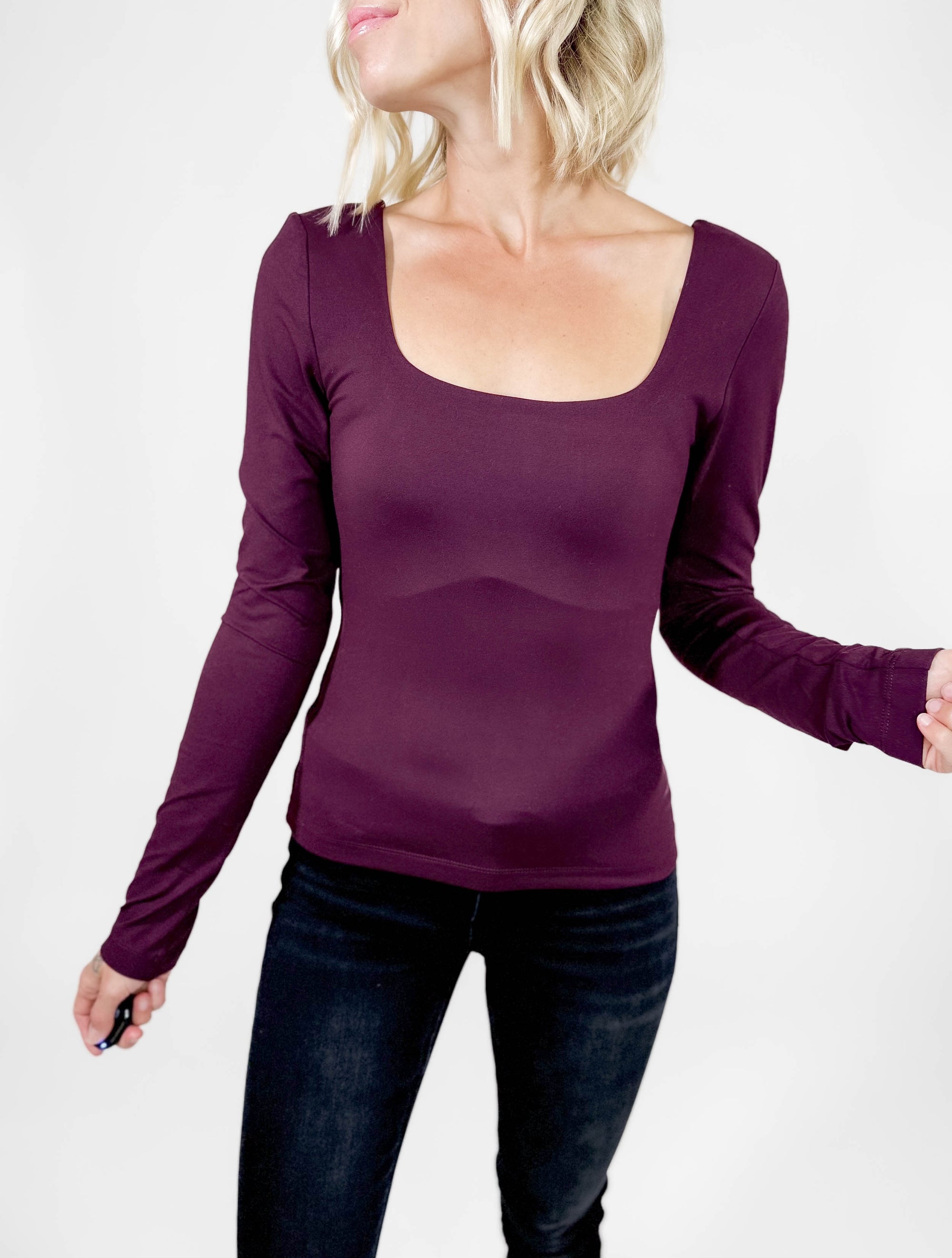 Only The Best Butter Long Sleeve- DARK WINE-FINAL SALE*L*