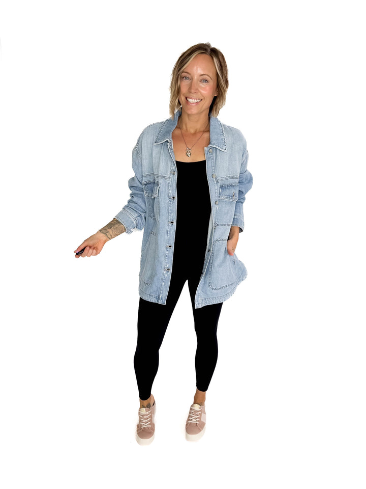 HIDDEN JEANS  Dakota Shacket- LIGHT WASH-FINAL SALE