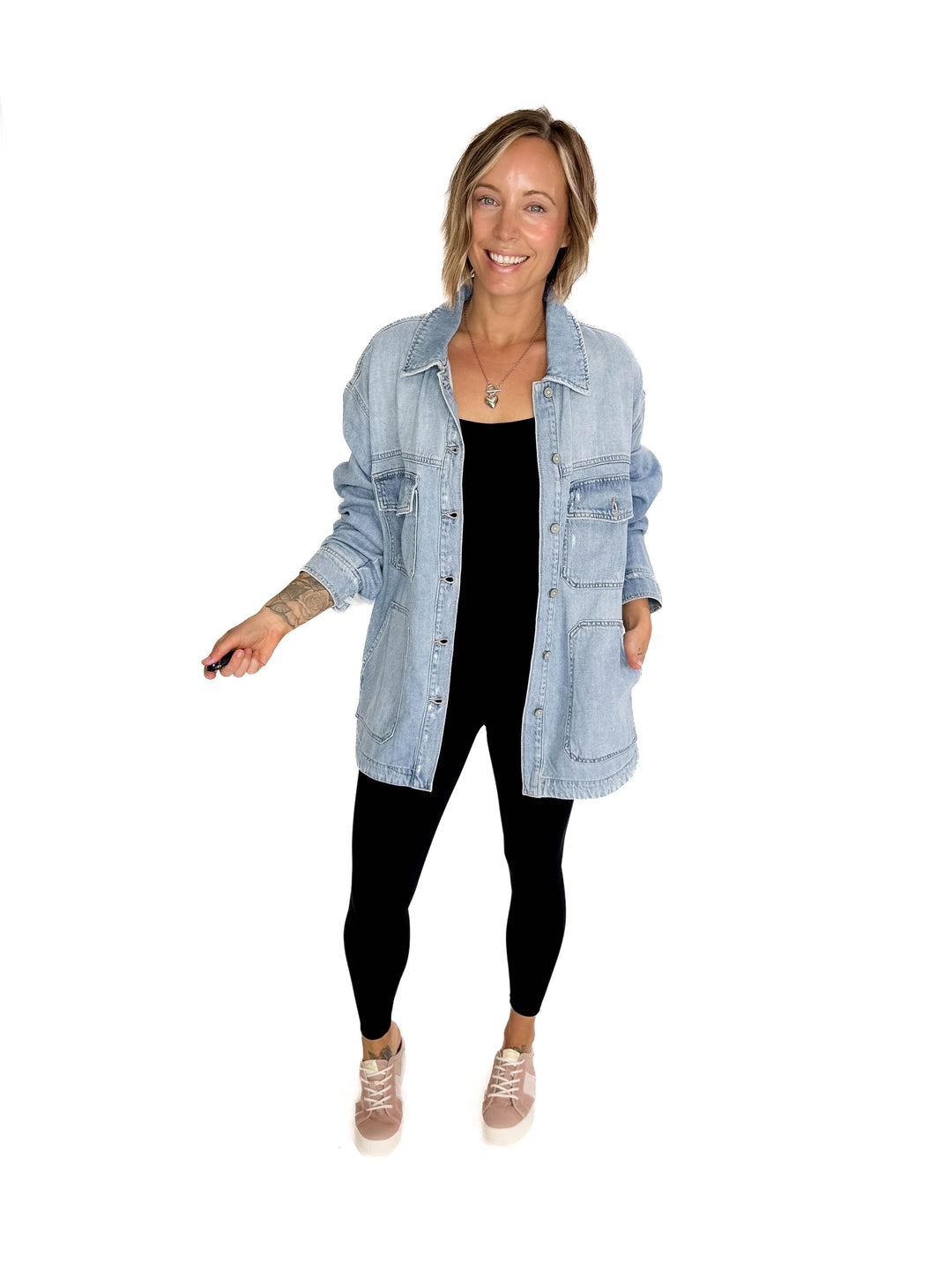 HIDDEN JEANS  Dakota Shacket- LIGHT WASH-FINAL SALE