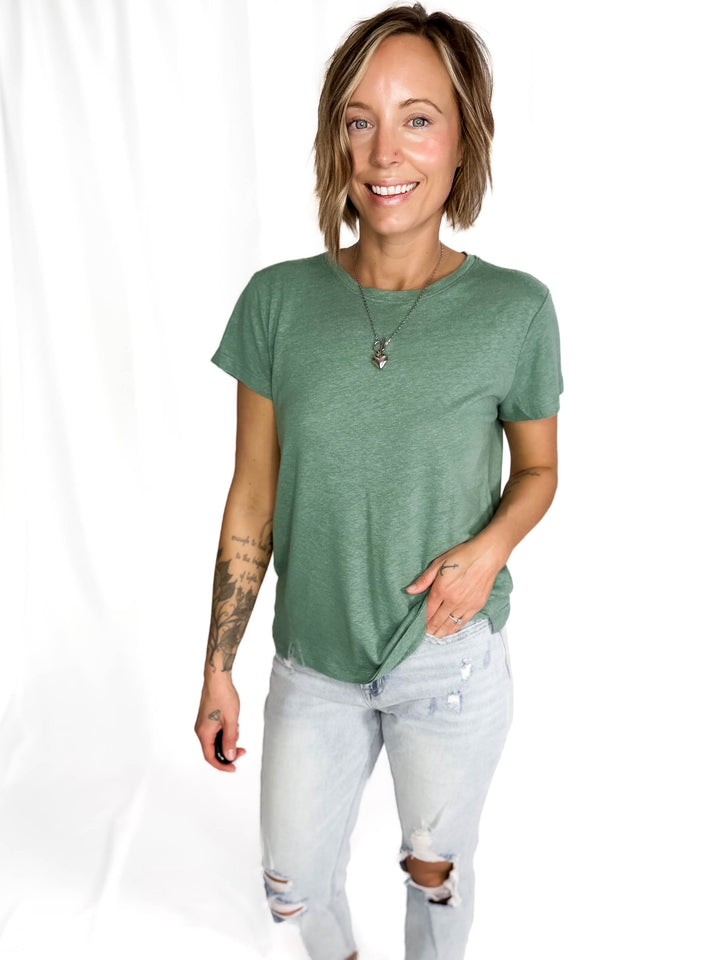 Solena Classic Round Hem Tee- SPRUCE-FINAL SALE