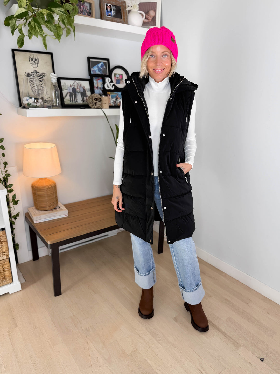 Only Dixie 2-In-1 Puffer Water Repellent Coat- BLACK