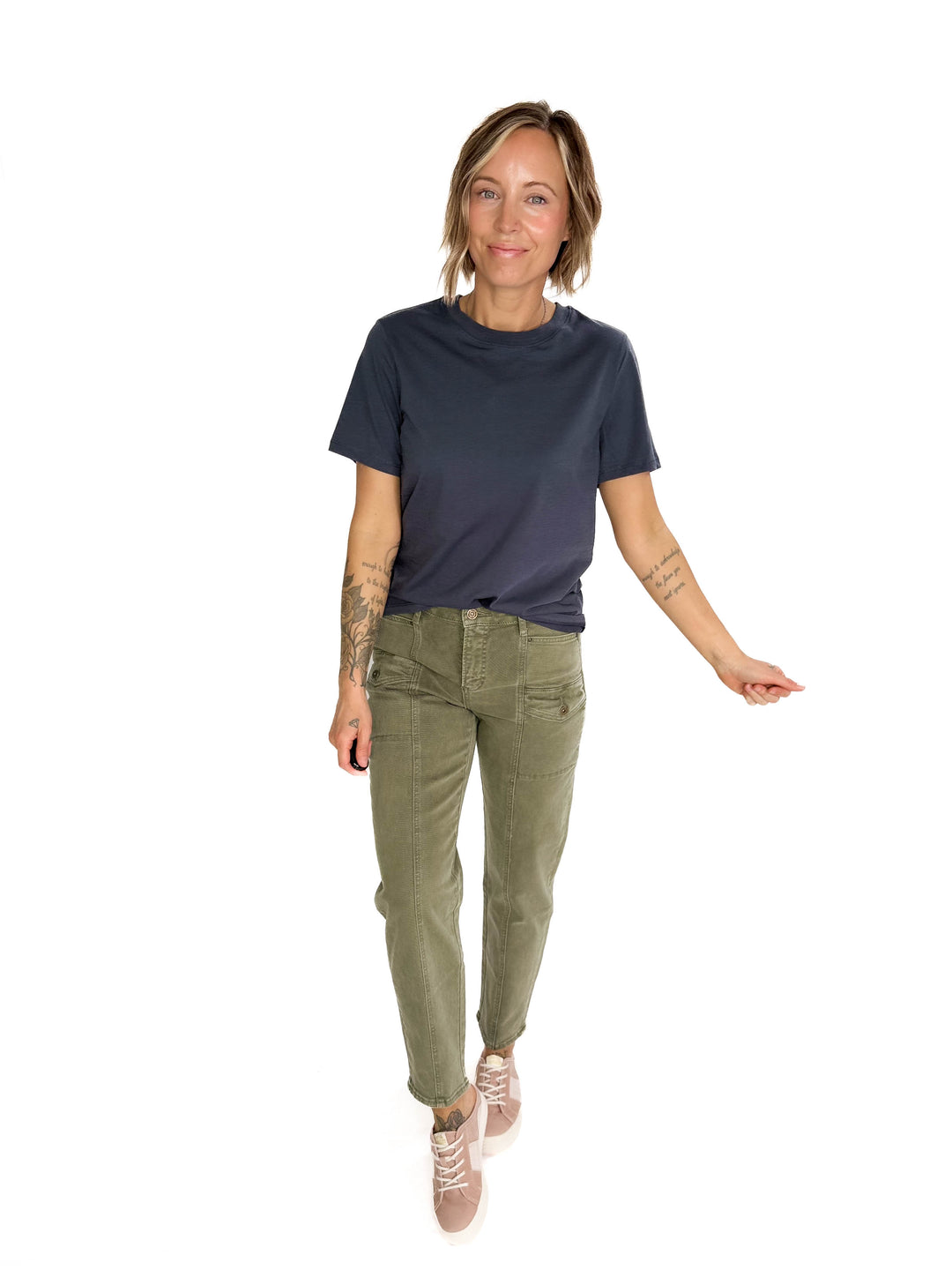 ONLY Percy T-Shirt- CHARCOAL BLUE-FINAL SALE