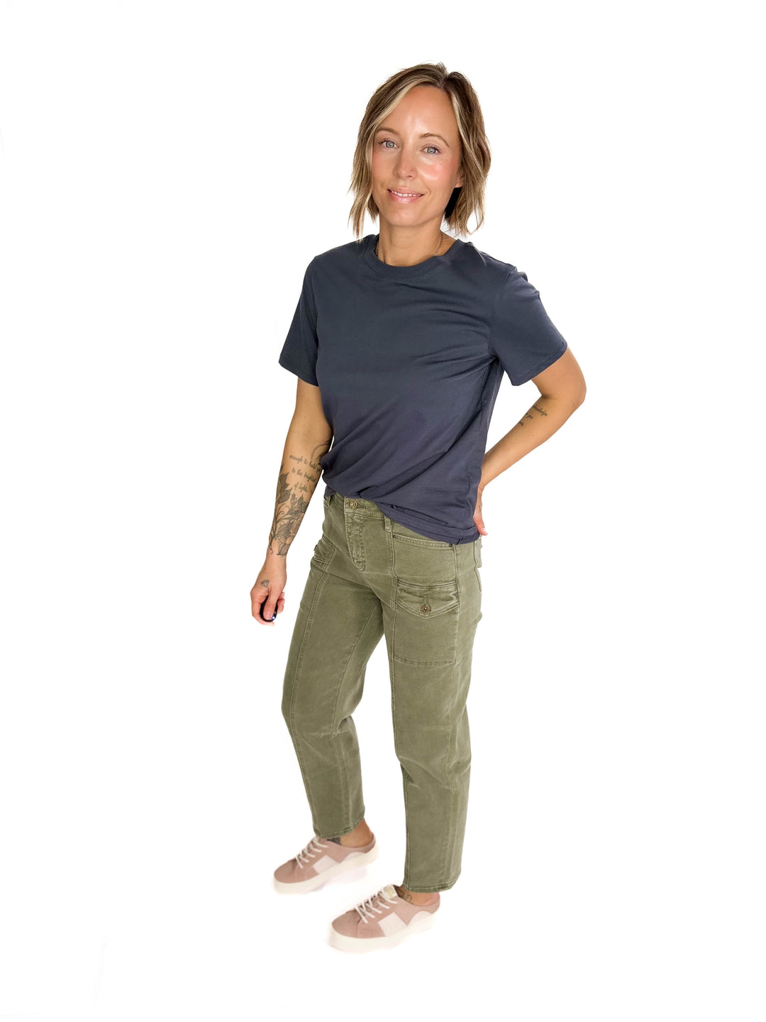 ONLY Percy T-Shirt- CHARCOAL BLUE-FINAL SALE