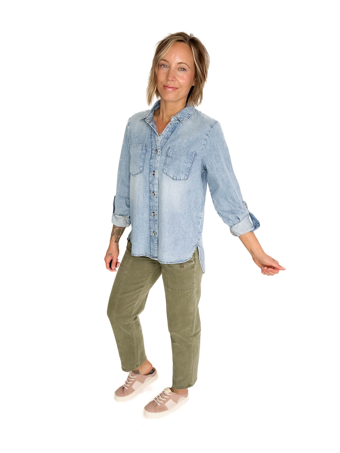 ONLY Yasmin Denim Button Down Top-FINAL SALE