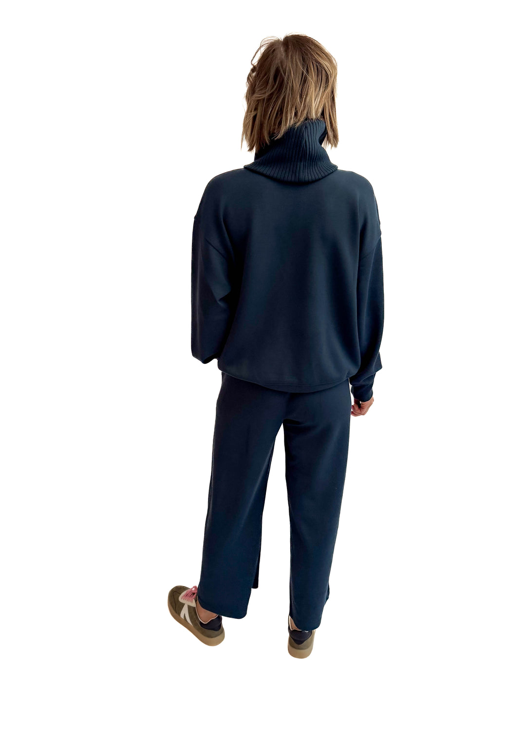 Lemmy Modal Cropped Wide Leg Pant- NAVY TEAL