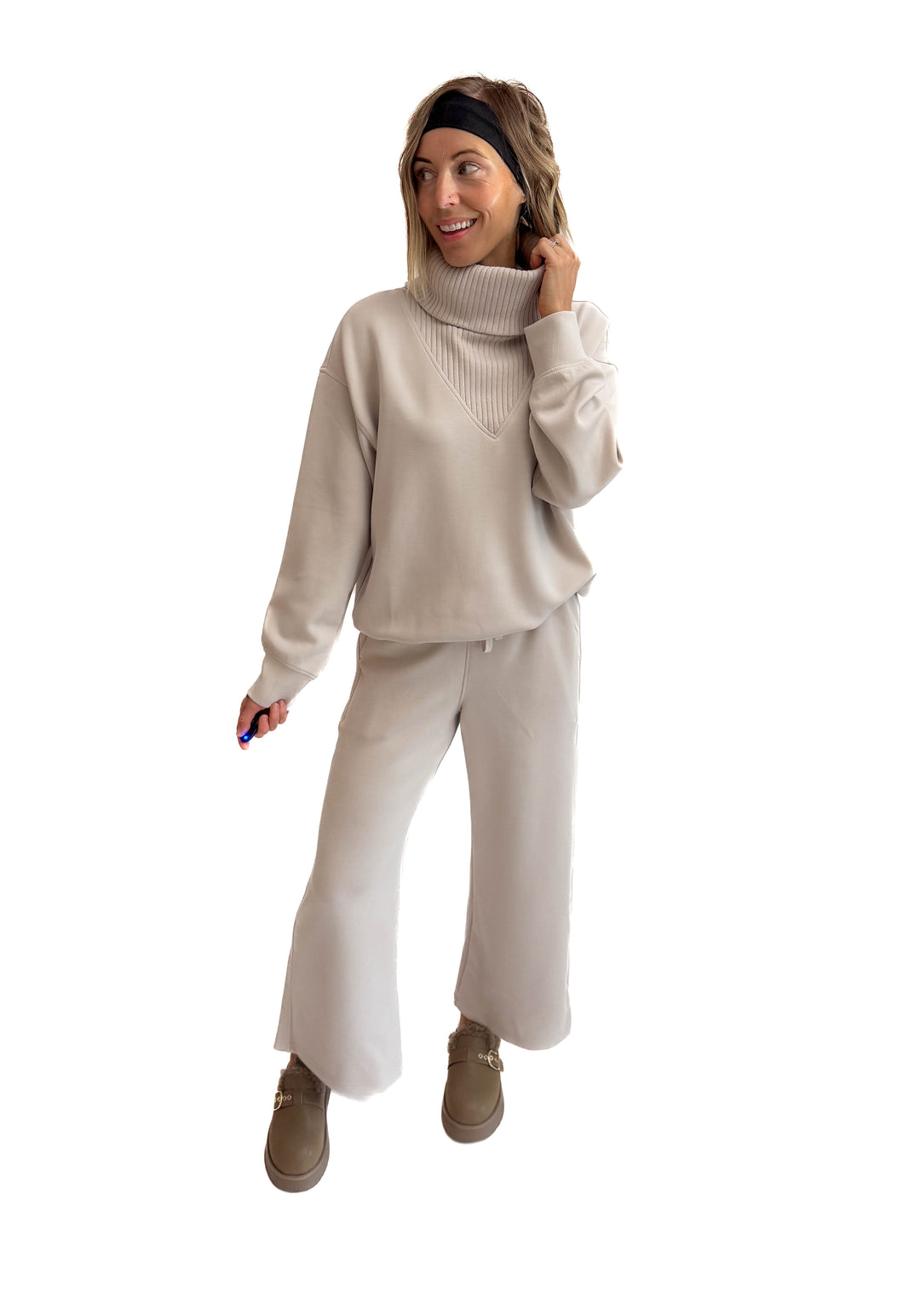 Lemmy Modal Ribbed Turtle Neck Pullover- MOCHA CREAM