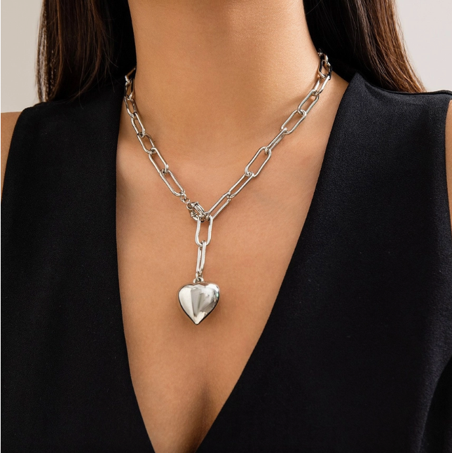 Chunky Chain Heart Necklace