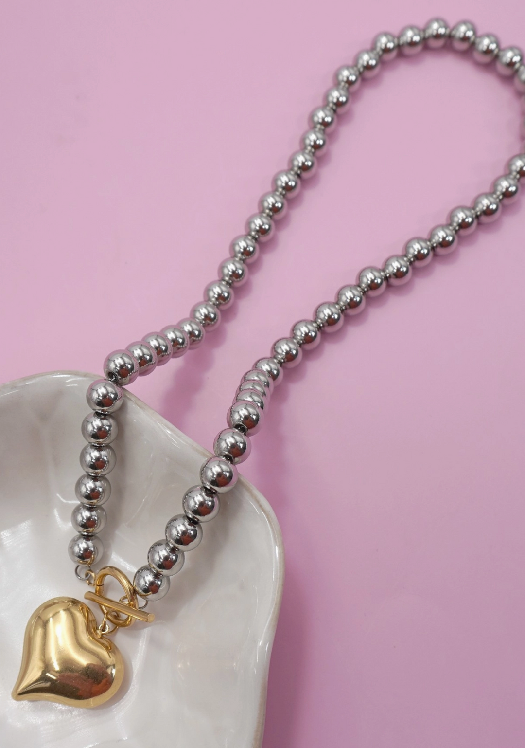 Britney Tarnish Free Bubble Heart Necklace