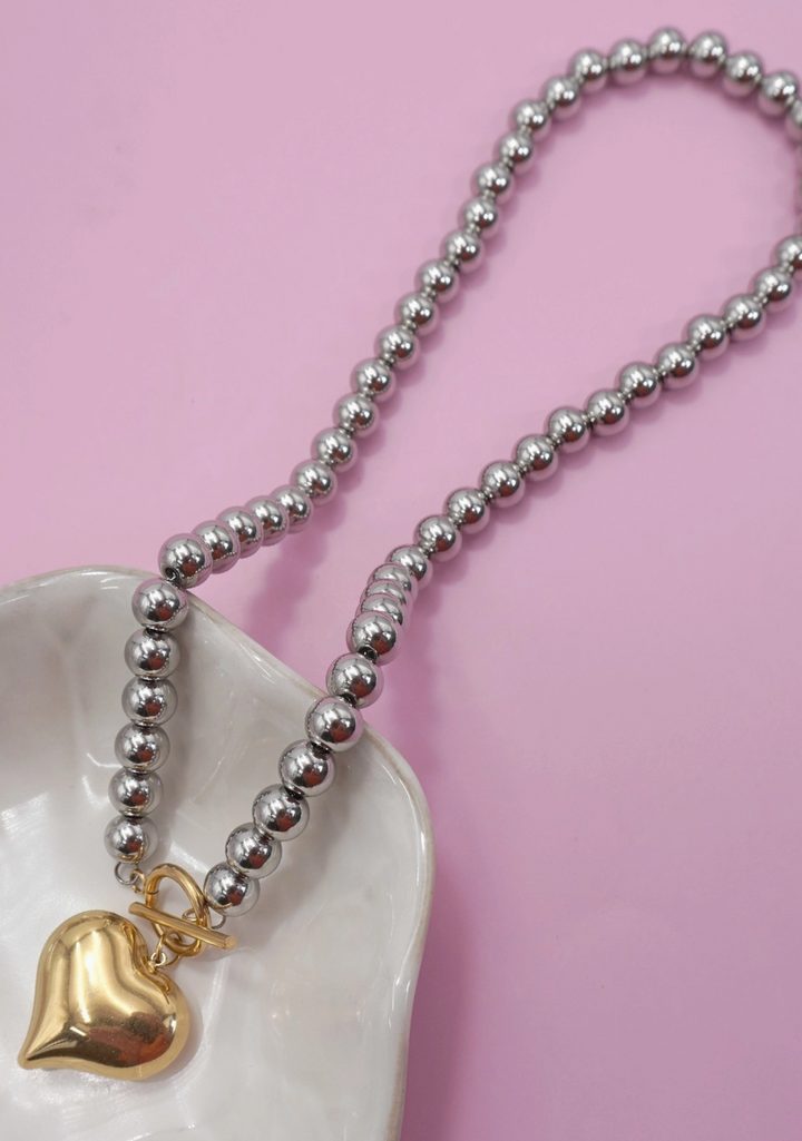 Britney Tarnish Free Bubble Heart Necklace