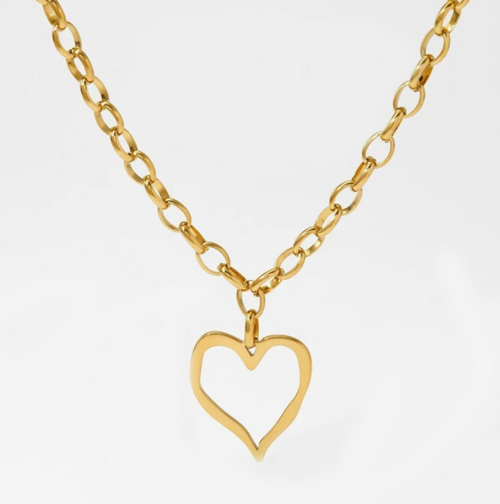 Heartlock Stainless Steel Necklace- GOLD
