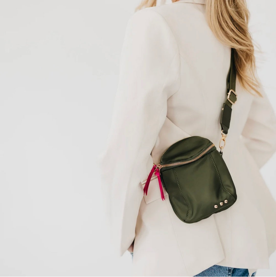 Ellie Nylon Crossbody Bag- OLIVE