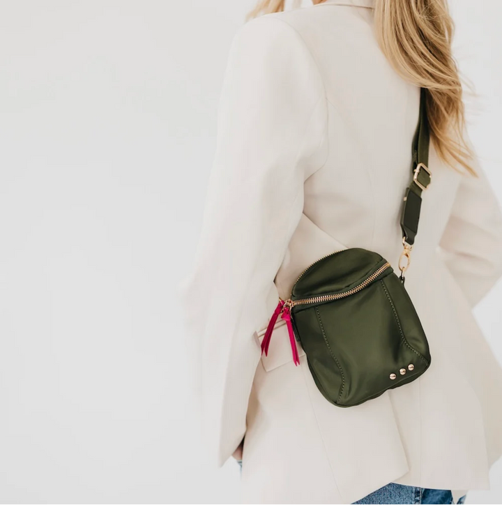Ellie Nylon Crossbody Bag- OLIVE