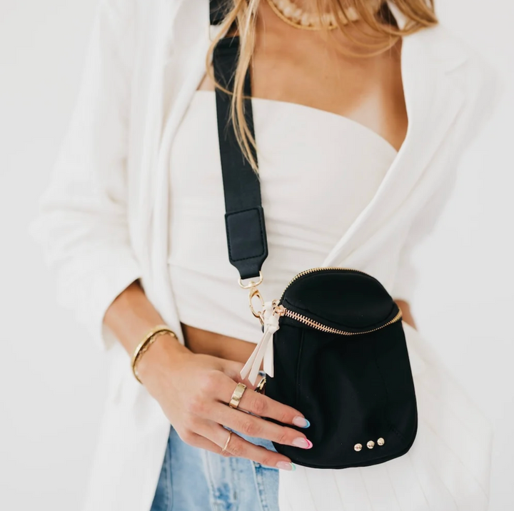 Ellie Nylon Crossbody Bag- BLACK