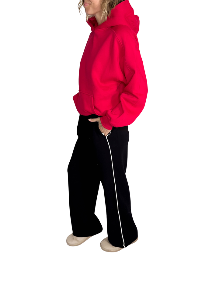 Nancy Modal Straight Leg Pant- BLACK/CREAM