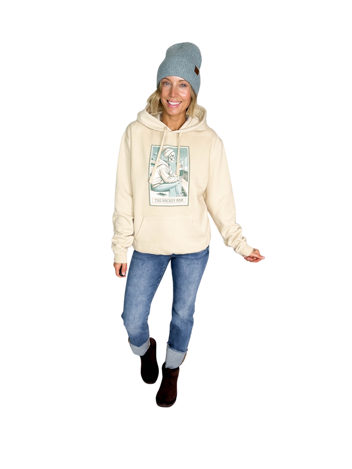 The Hockey Mom Tarot Card Hoodie- SAND