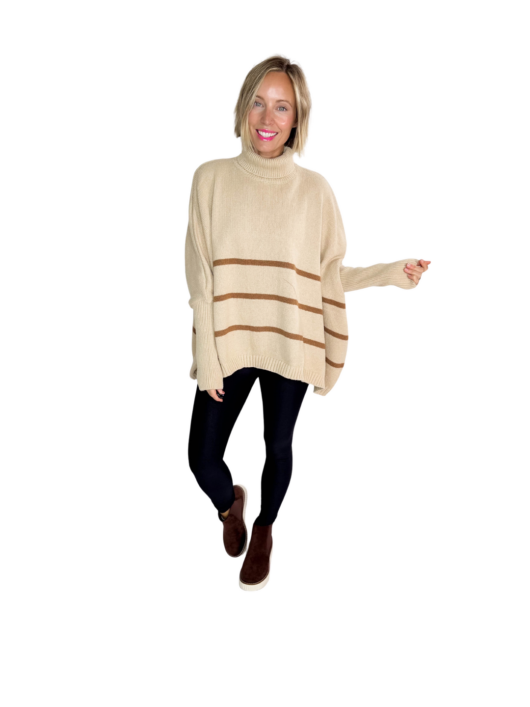 Effie Knit Sweter- LIGHT TAUPE