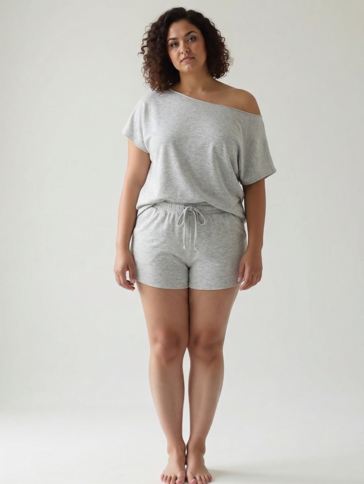 Janice French Terry Shorts- HEATHER GREY