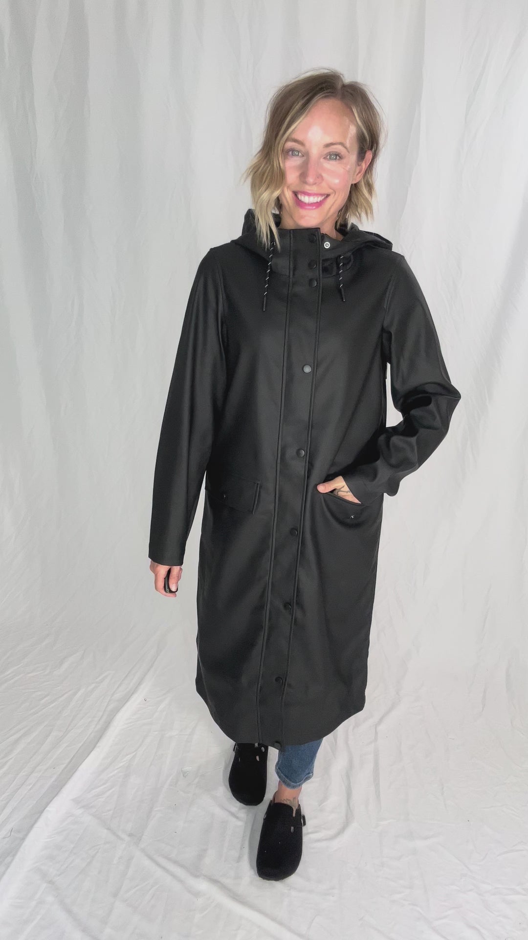 VERO MODA Sitka Longline Rain Jacket- BLACK
