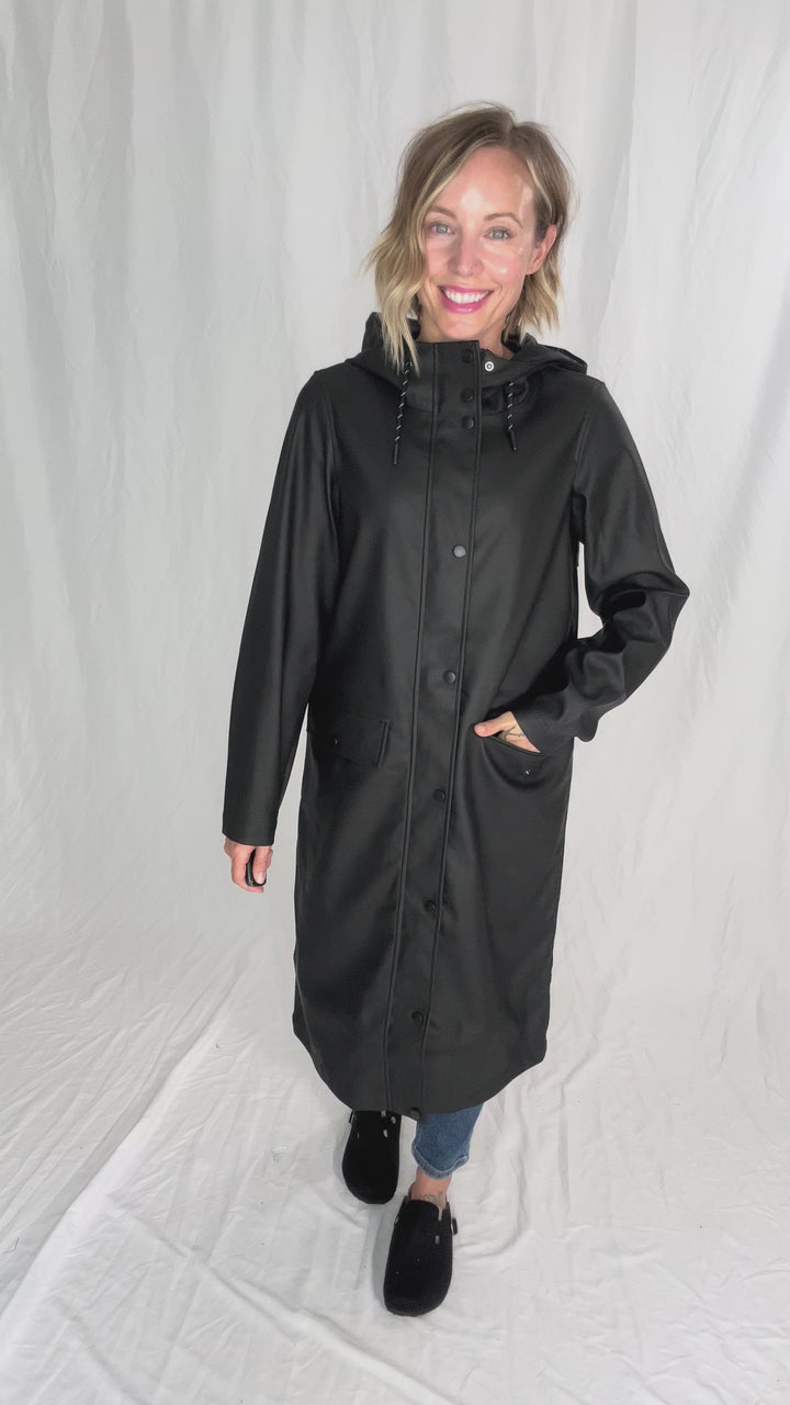 VERO MODA Sitka Longline Rain Jacket- BLACK