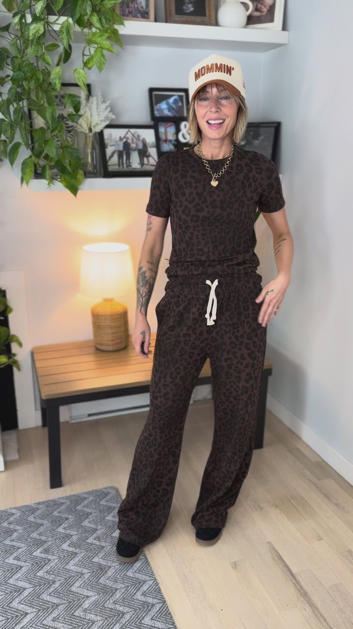AMPERSAND AVE Thermal Tee + Pant Set- ROAM WILD-FINAL SALE *XS*
