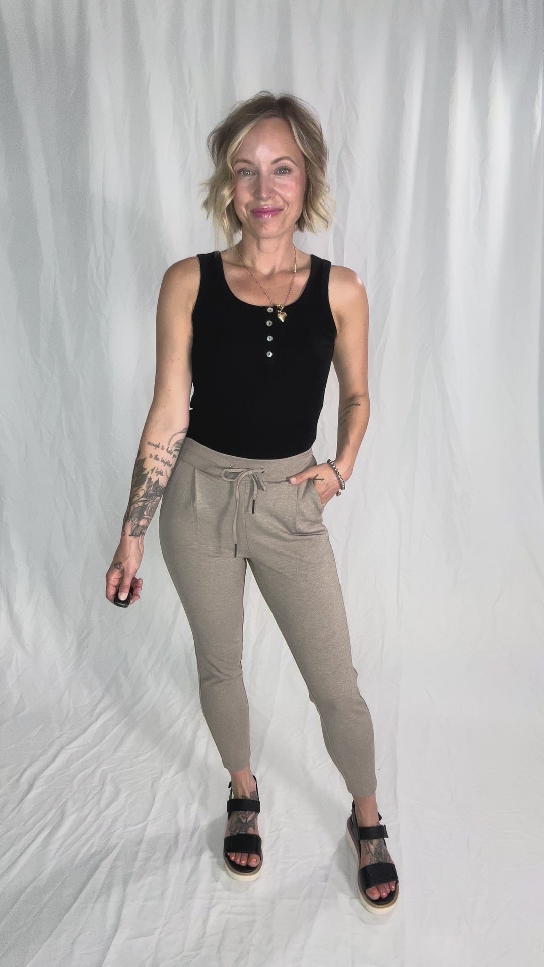 VERO MODA Eva Casual Pant- FOSSIL TAUPE