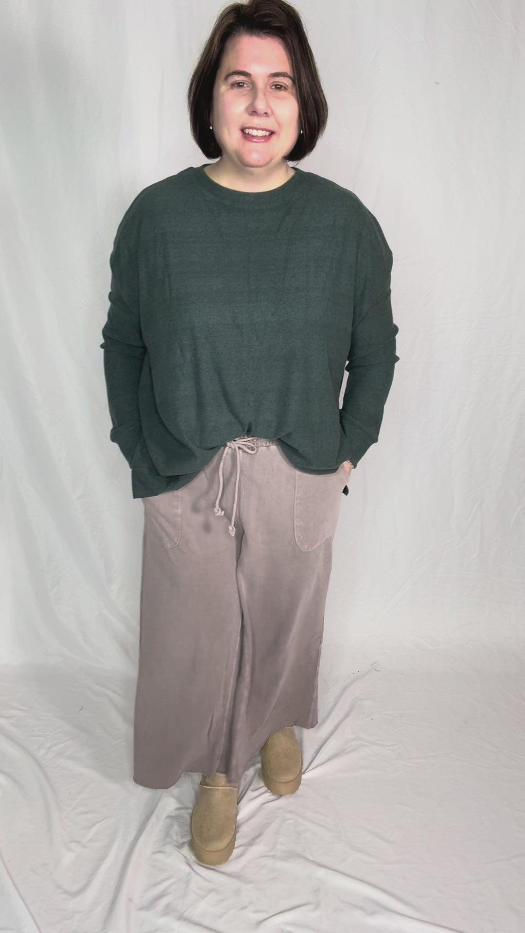 Haze Mineral Wash French Terry Pants- MOCHA MOUSSE