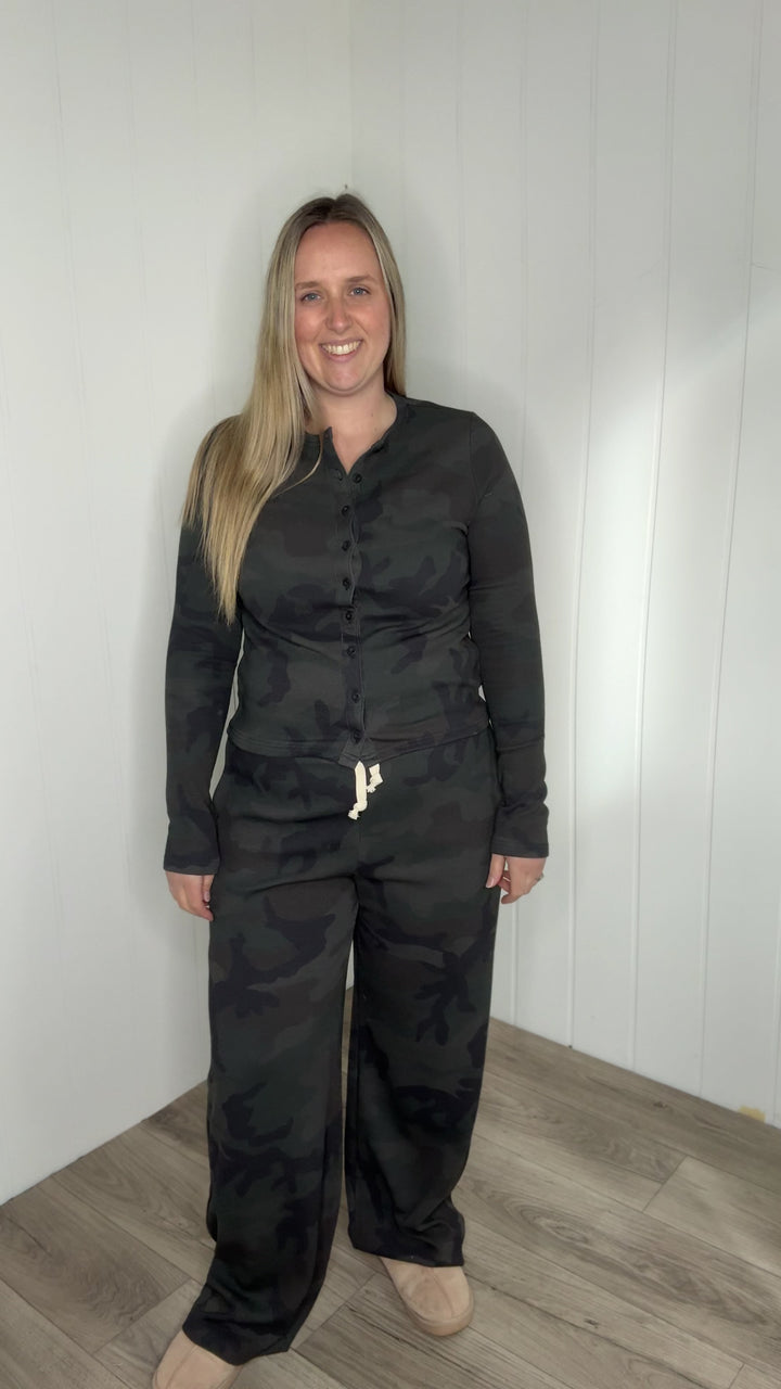 AMPERSAND AVE Thermal Long Sleeve + Pant Set- CAMO