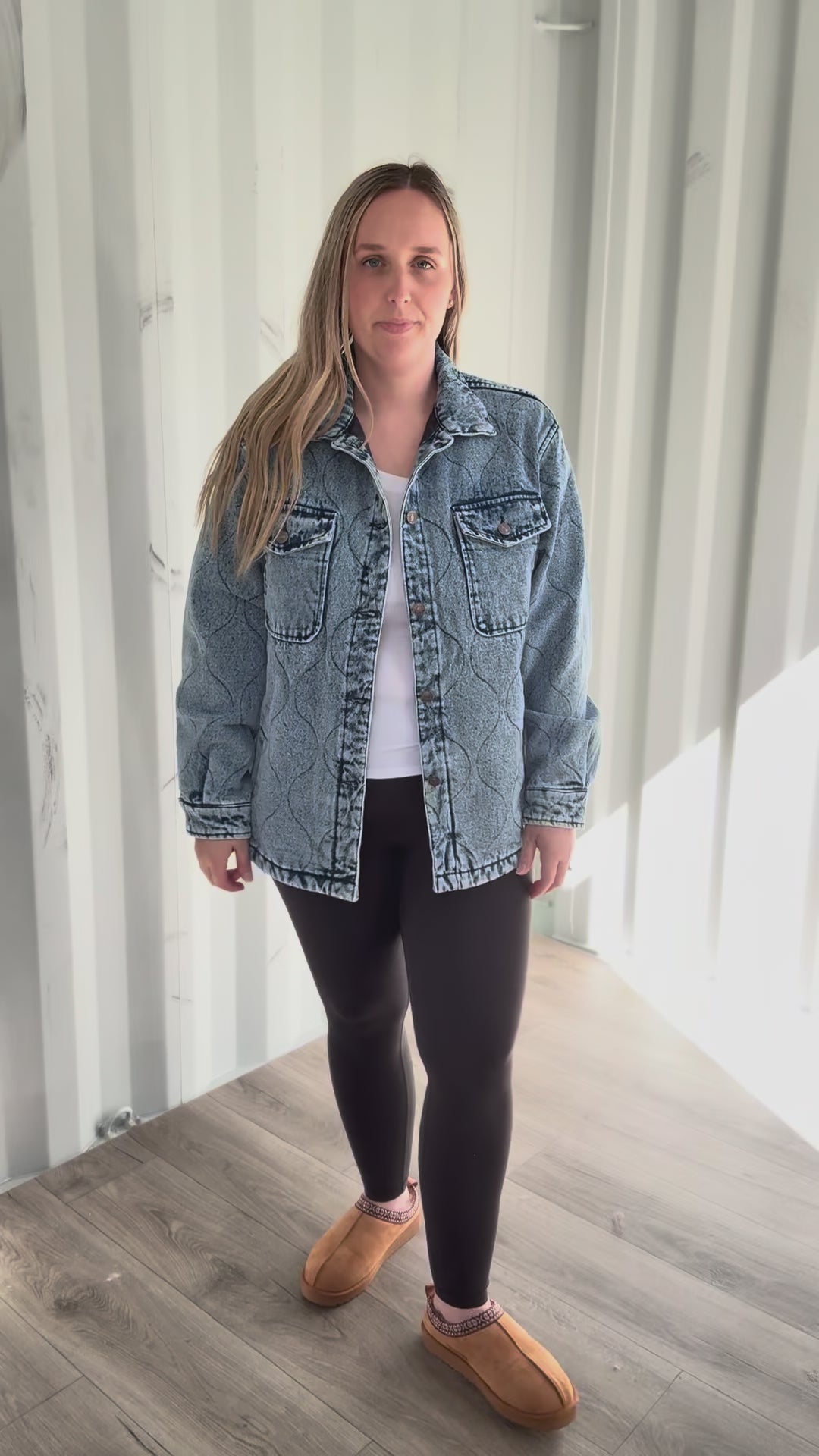 Deniva Quilted Denim Jacket- DENIM BLUE
