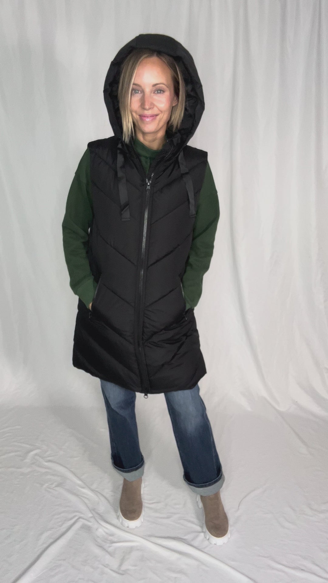 ONLY Skylar Hooded Vest- BLACK