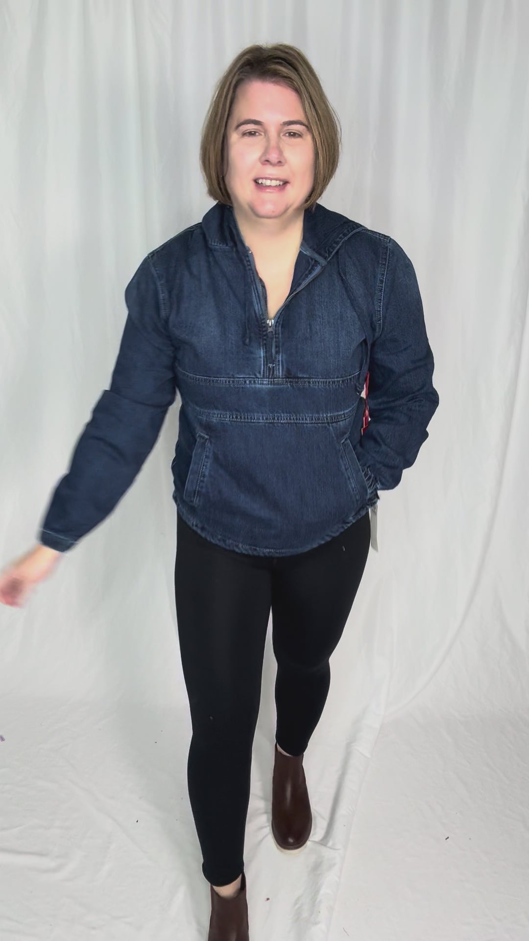 Bex Denim Hoodie Jacket- DARK WASH