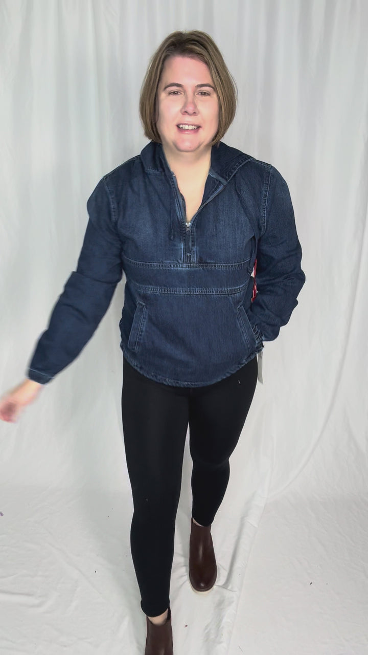 Bex Denim Hoodie Jacket- DARK WASH