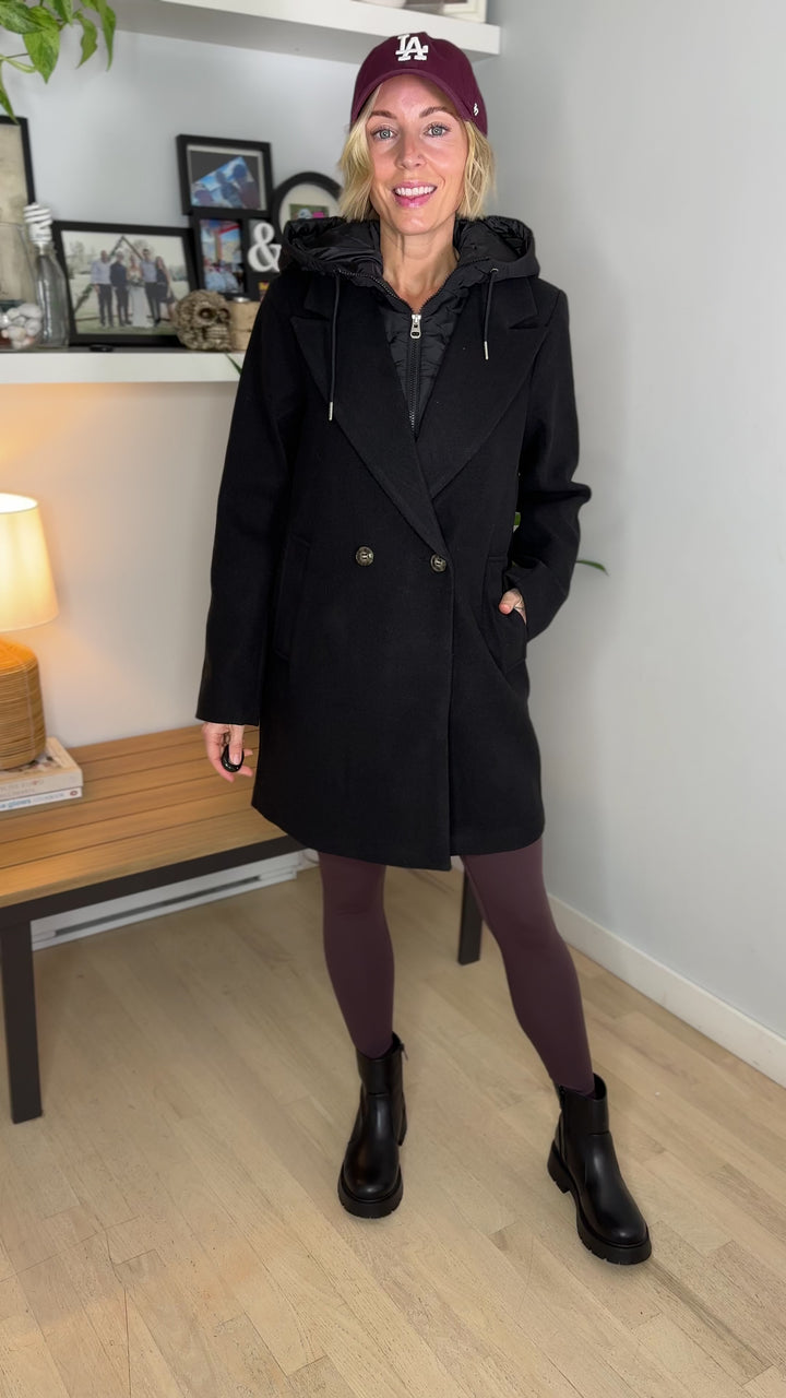 Vero Moda Grace Twofer Coat- BLACK