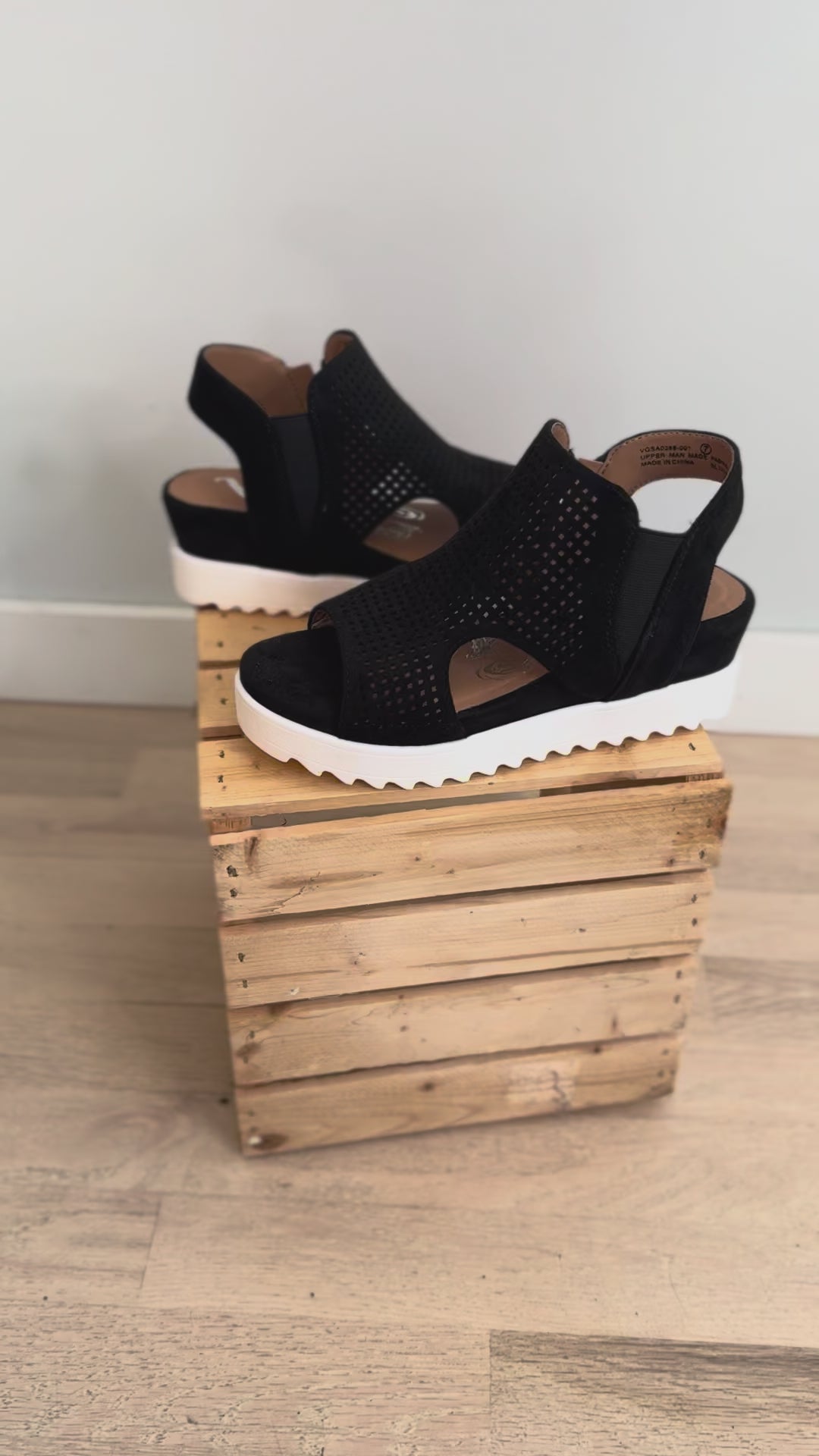 Amy Wedge Sandal- BLACK