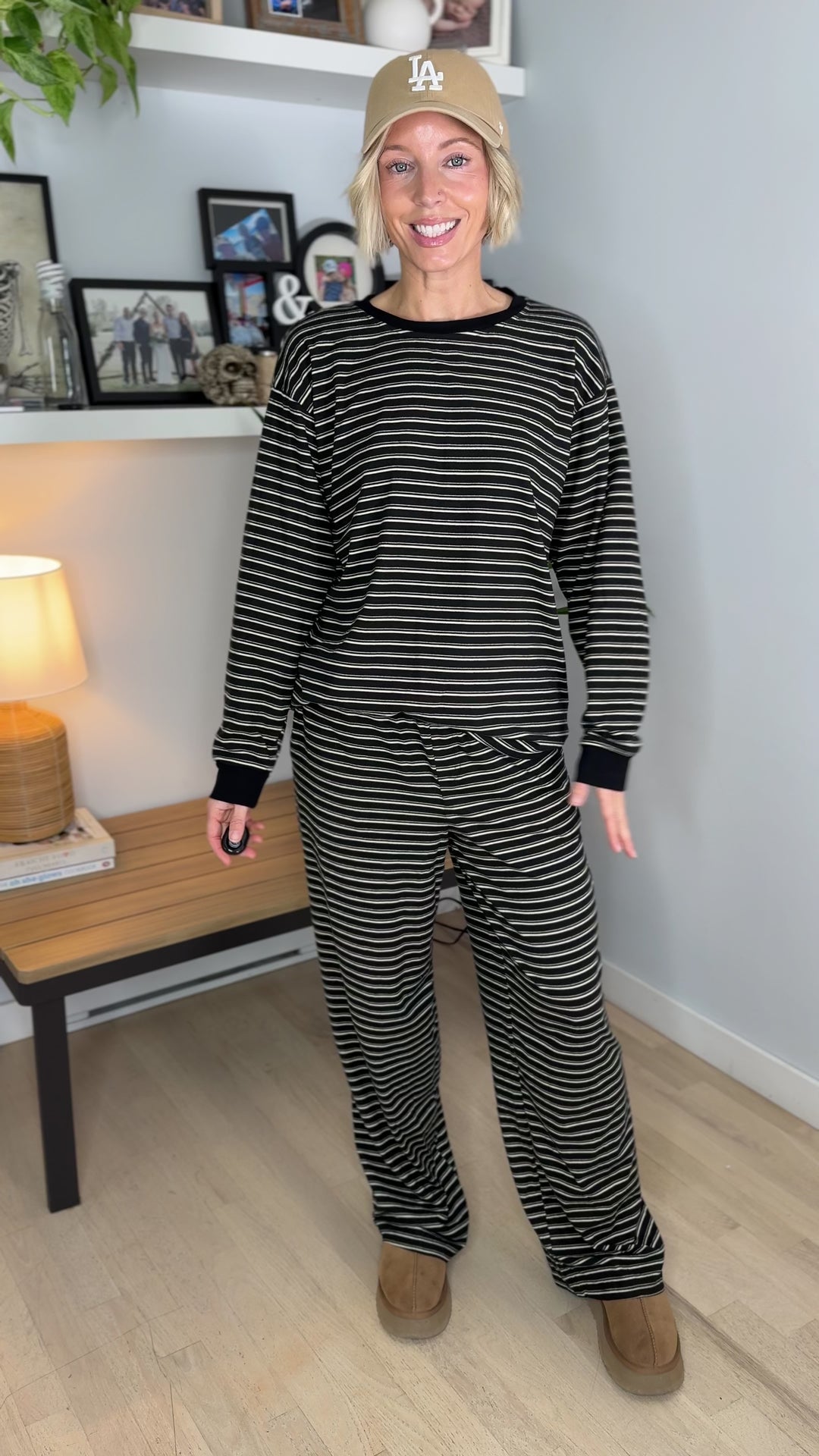Carlow Brushed Stripe Set- BLACK