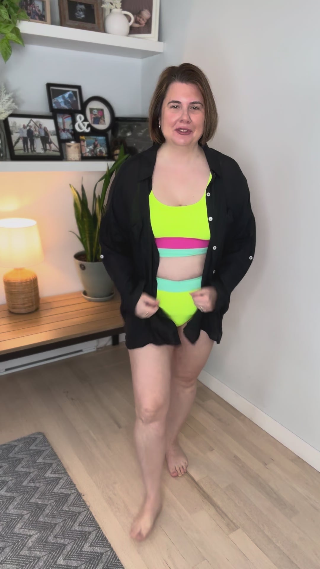Shades of Summer Two Piece Swimsuit- NEON LIME-FINAL SALE