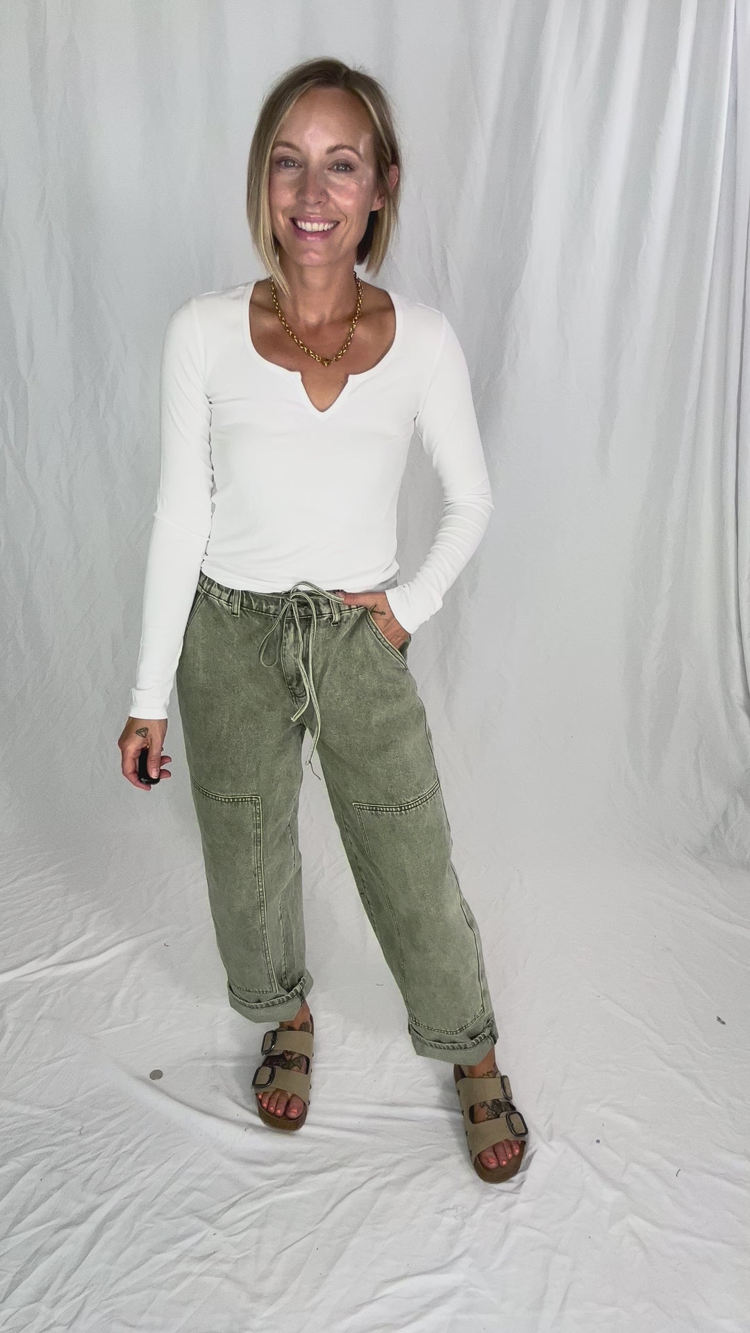 Jennifer Classic Ribbed Basic Long Sleeve- OFF WHITE