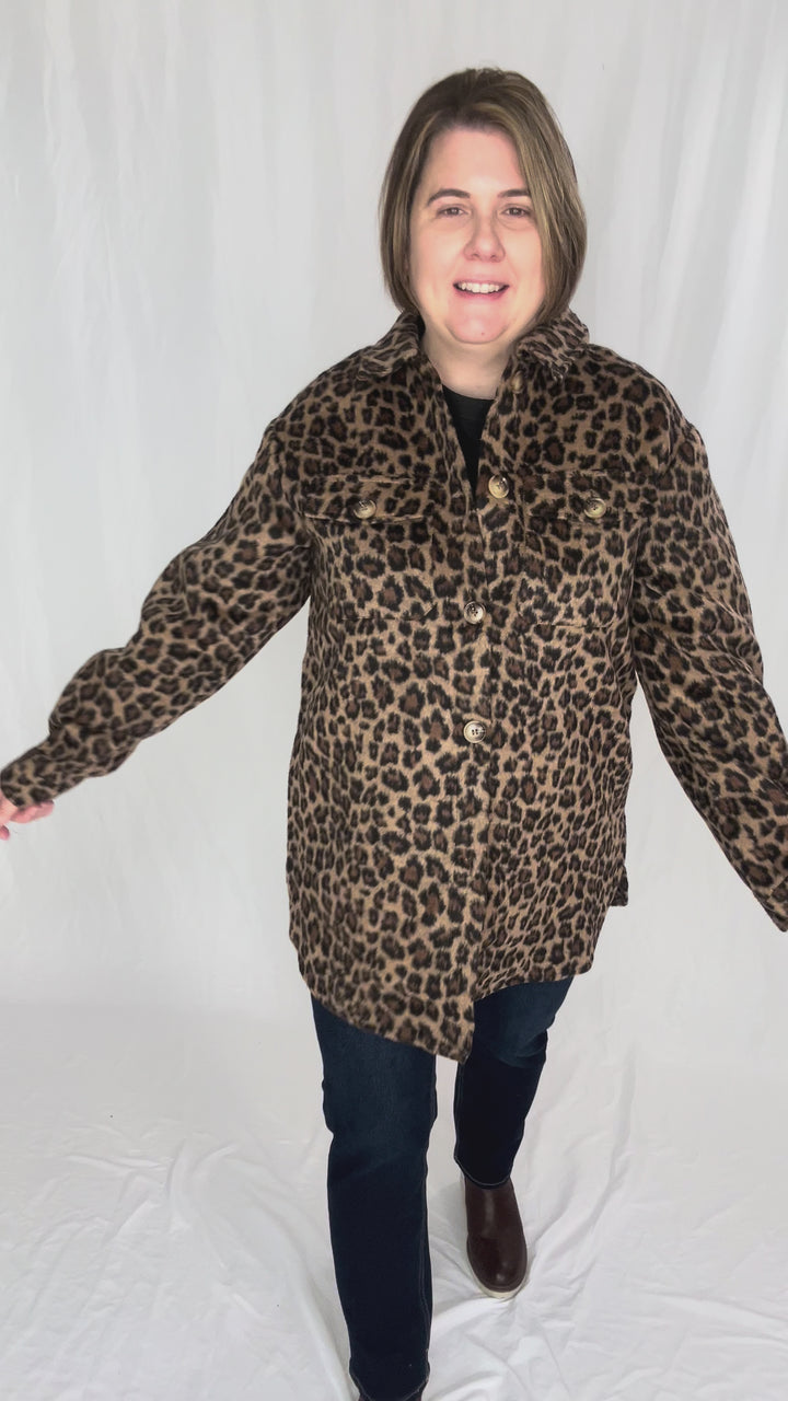 ONLY Saga Leopard Shacket