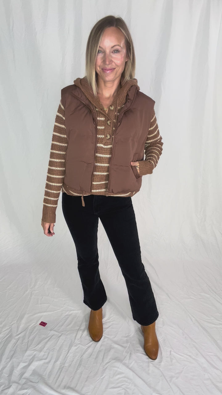 THREAD & SUPPLY Issey Vest- CAPPUCCINO
