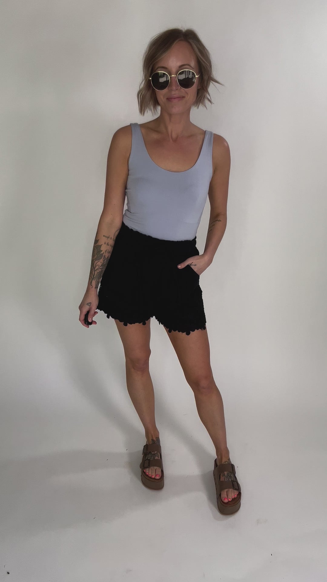 Lucy Scoop Neck Jersey Tank- DUSTY BLUE-FINAL SALE