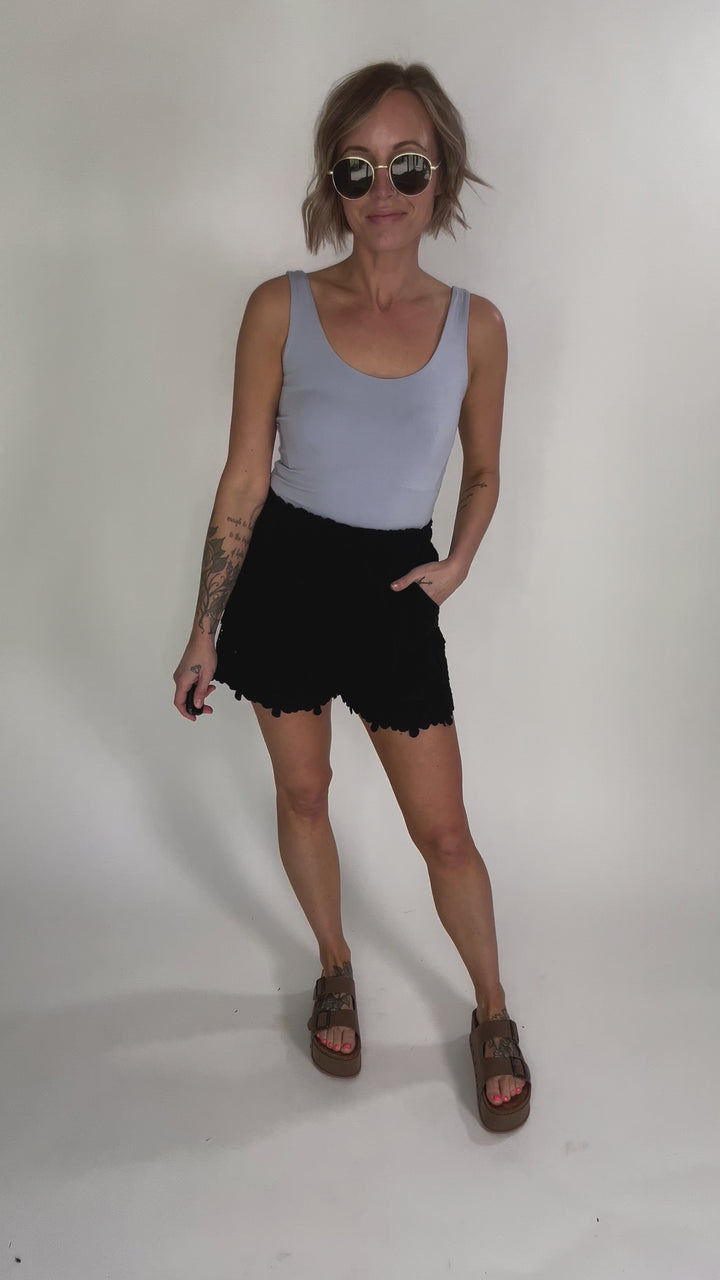Lucy Scoop Neck Jersey Tank- DUSTY BLUE-FINAL SALE