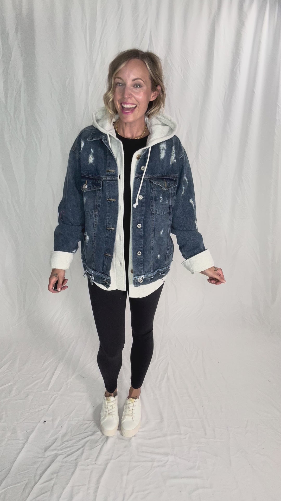 Modela Boyfriend Denim Jacket- DARK WASH-FINAL SALE