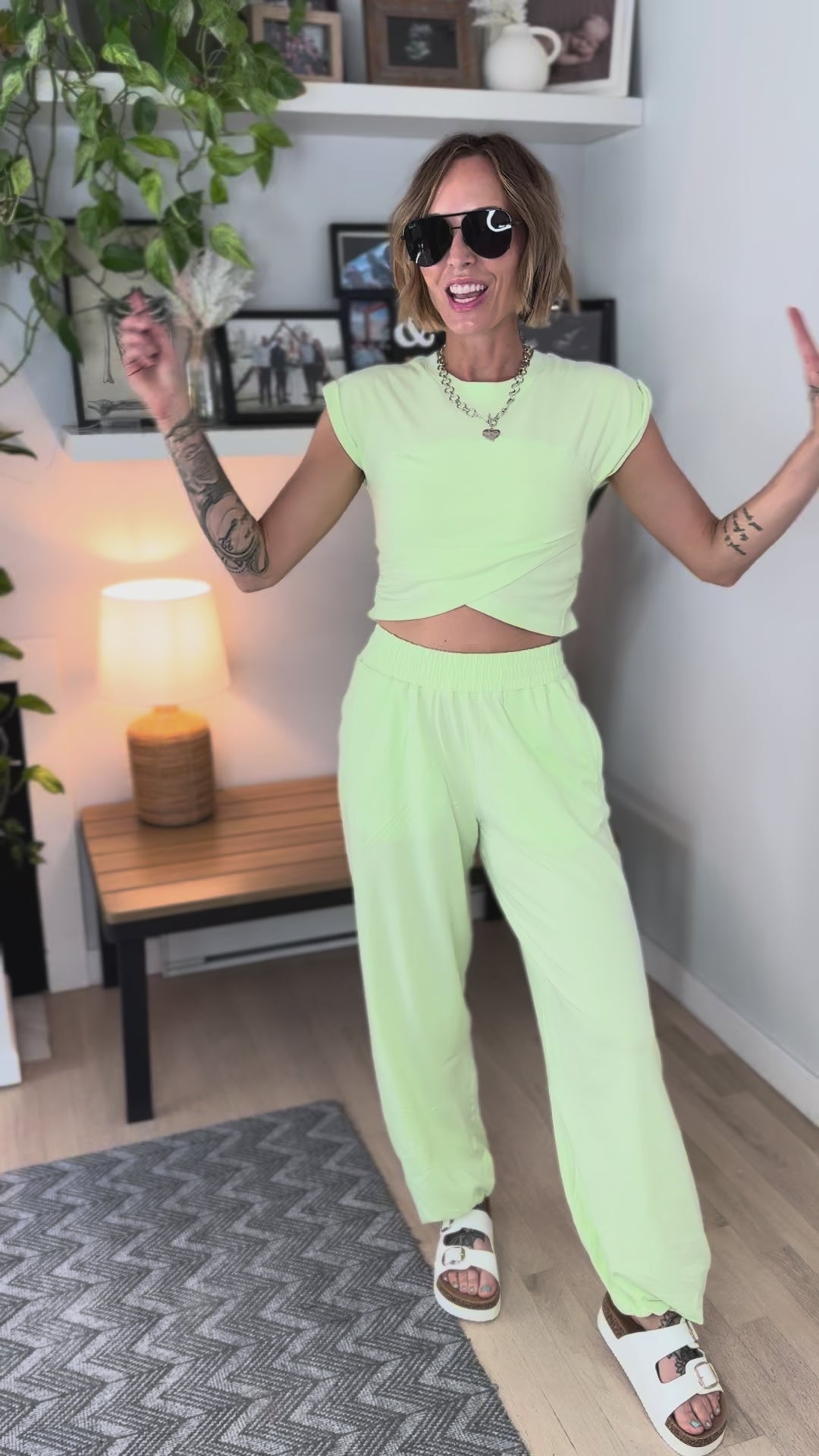 Mari Stretch Cotton Crossover Set- MINT