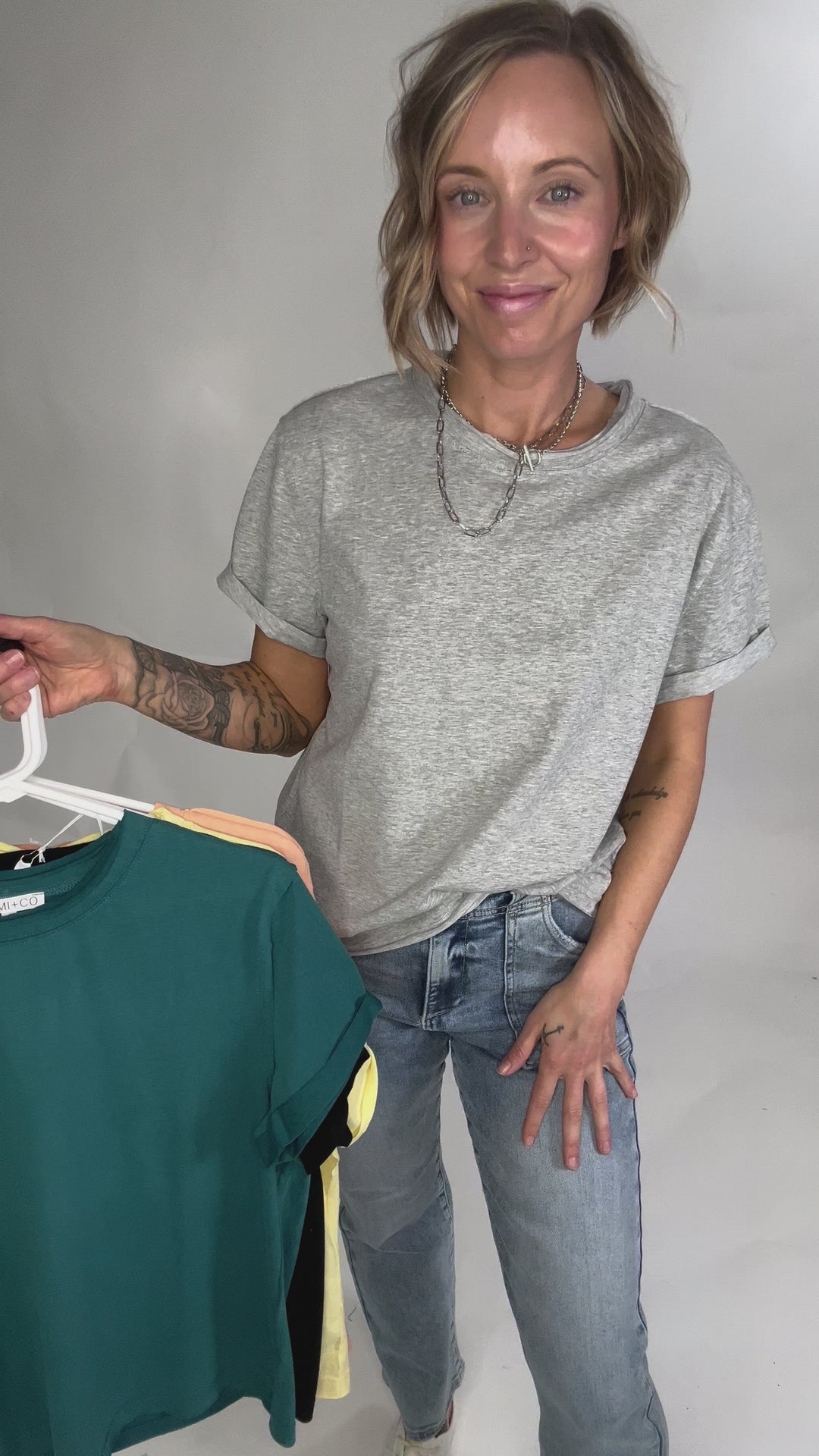 Tali Soft Cotton Blend Short Sleeve Tee- WHITE-FINAL SALE