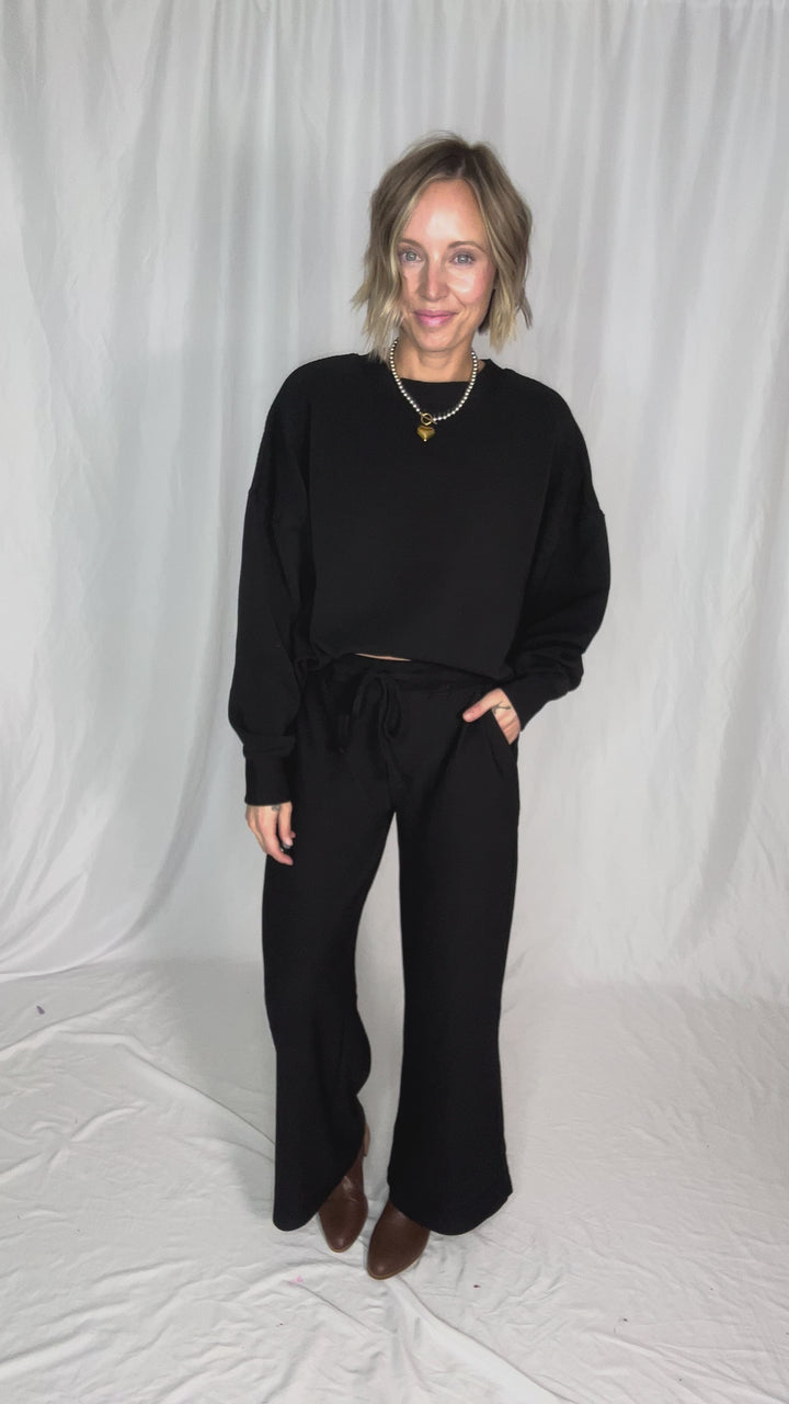Cider Run Ribbed Set- BLACK