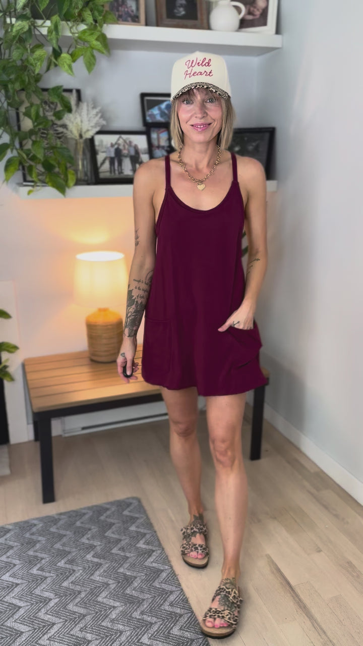 Isla Romper Dress- CABERNET-FINAL SALE