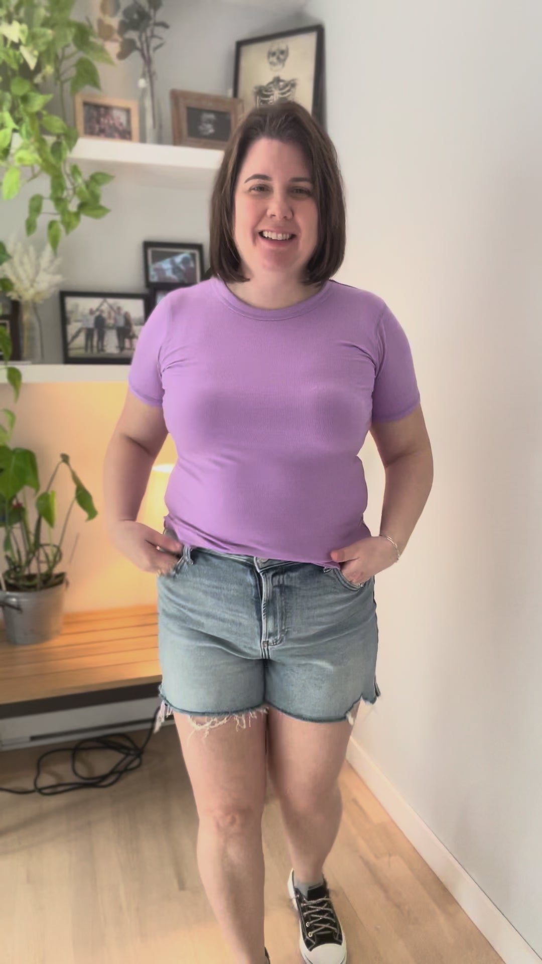 Zella Stretch Denim Short- LIGHT/MEDIUM WASH